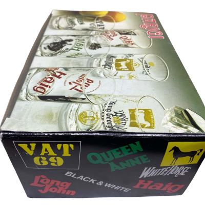 Set of 6 whisky glasses VAT 69, Vintage Queen Anne whisky