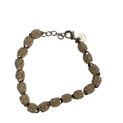 Silver Bracelet with Silver Mesh Beads