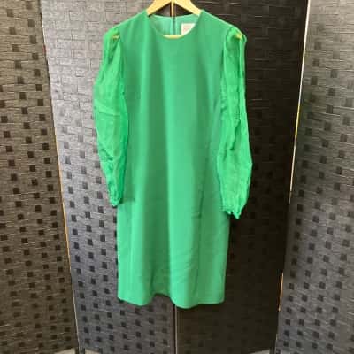 Perri Cutten Womens  Size 14 Long Sleeve Dress Green 