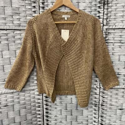 Postie Womens  Size 8 Cardigan Brown / Gold 