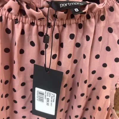 Portmans Womens  Size 8 Pink Mist Spot Blouse 