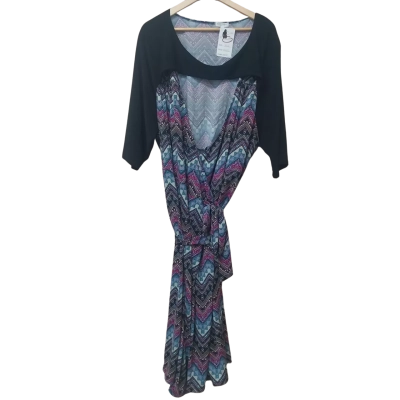  BNWT Kiyonna Womens Size 30 / 32 Black / Multicoloured Dress 