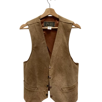 Siricco Mens  Size L Brown Leather Vest