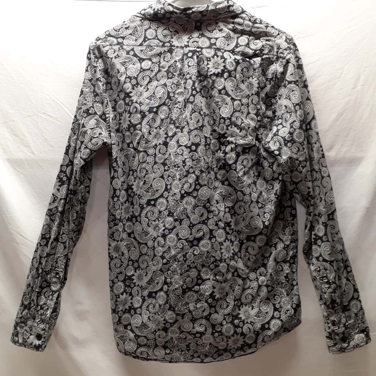 Dangerfield Womens Size L Button Up Black / Pattern / White(s)