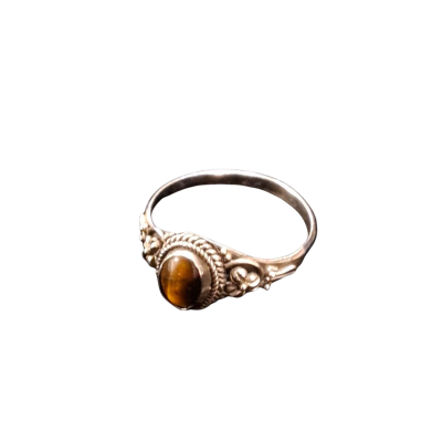  Womens Ring 925 Silver & tigers eye stone