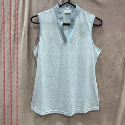 BNWT Footjoy Womens Golf Singlet Blue Patterned  Singlet Size 2XL 