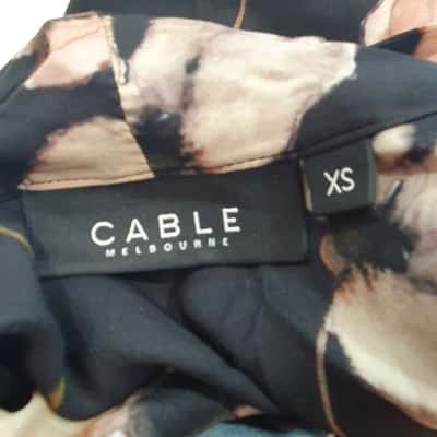Cable Melbourne Womens  Size XS Midi Dress Black  / Floral 