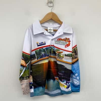 Big Fish Colourful Pattern Long Sleeve Sun Protection Top Kids Size 6 