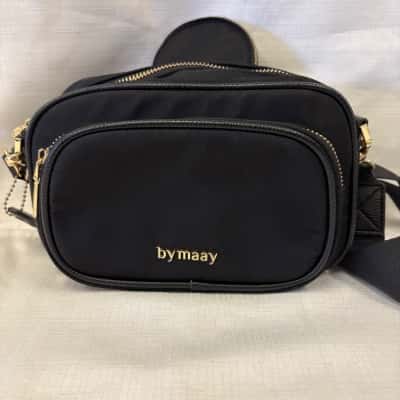  Women's Bymaay  Cross Body Bag  with Woven Logo Strap Black  