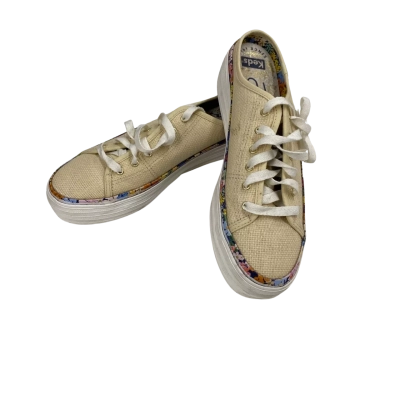 Keds Women's  Size 40  low heel slip on shoes Cream 