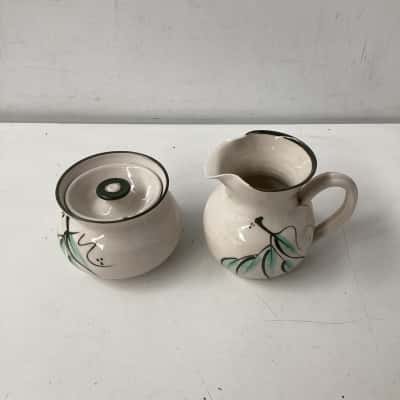 Pottery Jug and Sugar bowl set of 2