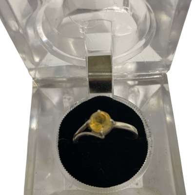  Womens Ring Silver / Yellow 925 size P