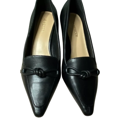 Jo Mercer Black Leather Point Toe Heels Size 36