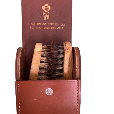 VINTAGE Hellermann Deutsch Leather Shoe Polish Travel Kit – Mid Century Grooming Set