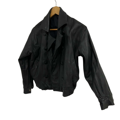  Unisex  Black Leather Jacket 