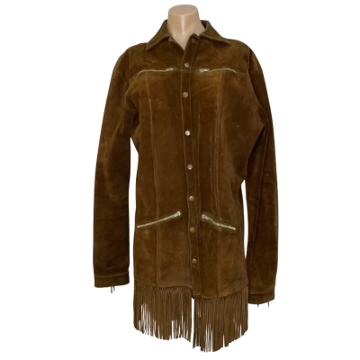 Vintage suede fringed jacket. Possible handmade 