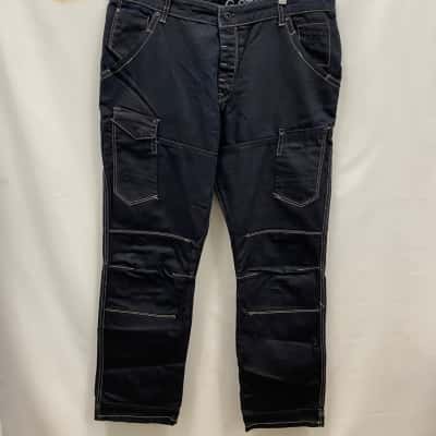 G-Star Raw Mens Denim Biker Style Pants Size Length34 / Waist38 Navy Blue 