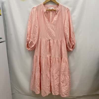 White Closet Women's Cotton Dress Size 10 Pale Pink  