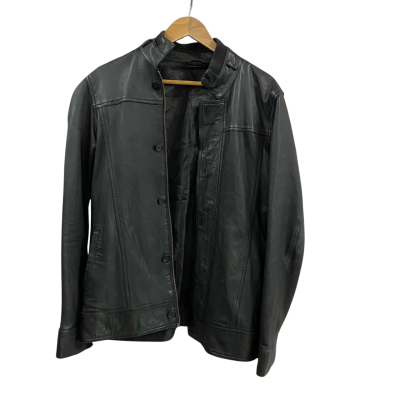  Mens  Size S Dormeuil England Leather Jacket Black  