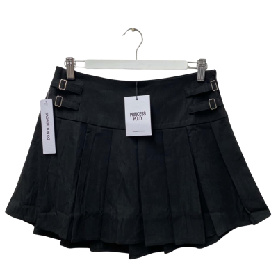 Princess Polly Womens Pleated Skirt Black- New with Tags