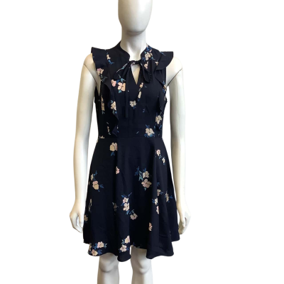 BNWT Portmans Women's Size 10 Sleeveless Floral Mini Dress Navy Blue 