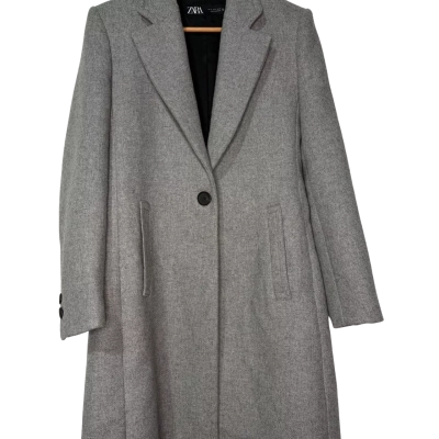 Zara Grey Long line grey coat size S