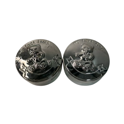 Silverplated Baby Trinket boxes x2