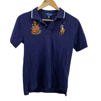 Kids Boys Size M Polo Ralph Lauren Polo Shirt Navy Blue 
