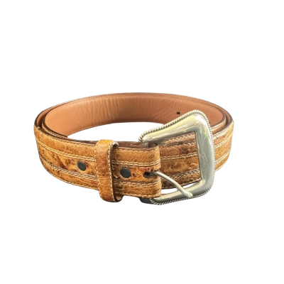  Mens Justin boots brand Ostrich Leather Belt - as new Size 40 Brown 