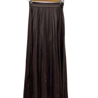 Zara Womens  Size 6 A-Line/ High Waist/Maxi/Pleated Skirt Brown 