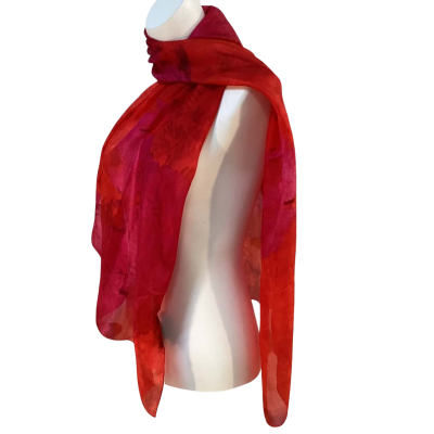 Taking Shape Womens One Size Silk Scarf Red 