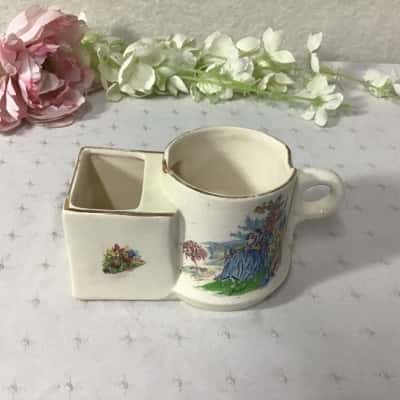 Vintage Tudor Courting Couple in Garden Ceramic Shaving Mug