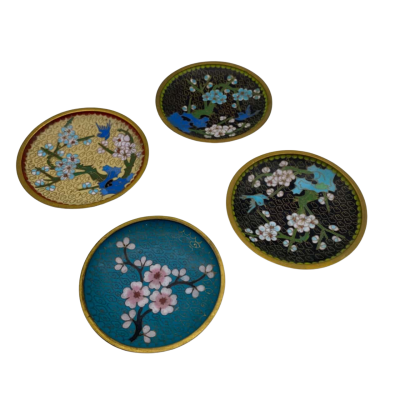 4x Vintage Cloisonné Trinket Dishes