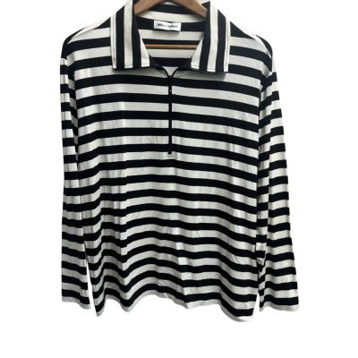 Mela Purdie Womens  Size 12 Long Sleeve Top Black  / Striped / White 