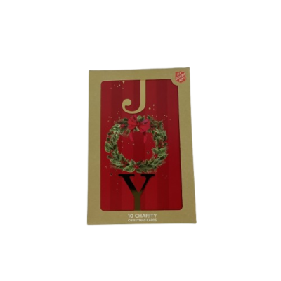 New The Salvation Army Charity Christmas Cards 10 Pack Joy Wreath Print  #2023-1-PP