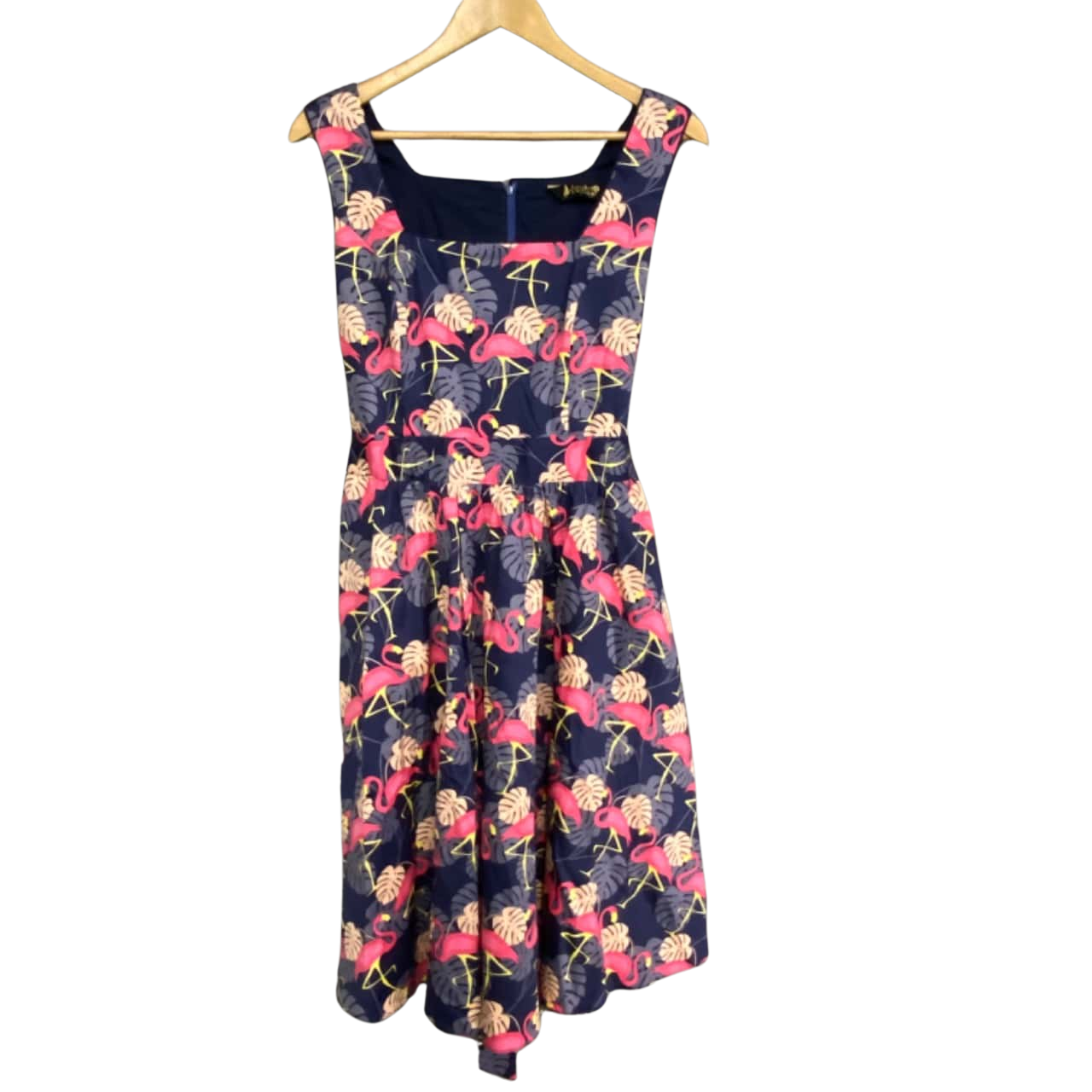 Knee-length day silk dress in Navy blue LS VN main image 1
