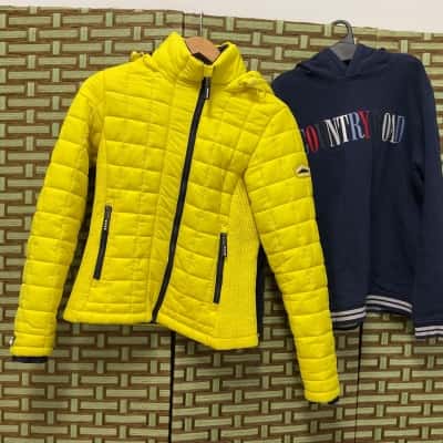 Unisex Kids Superdry Box Quilt Fuji Puffer Jacket Country Road Hooded Jumper Winter Snow Girl Boys 