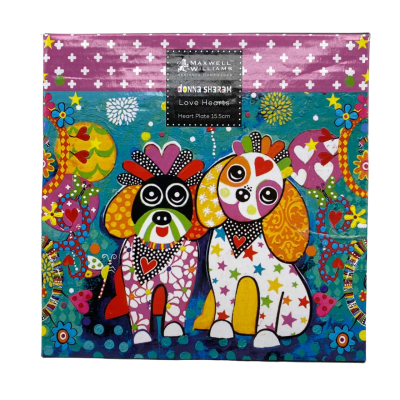 Cute Colourful Maxwell & Williams Love Hearts Dog Plate 15. 5 cm   BRICA 1