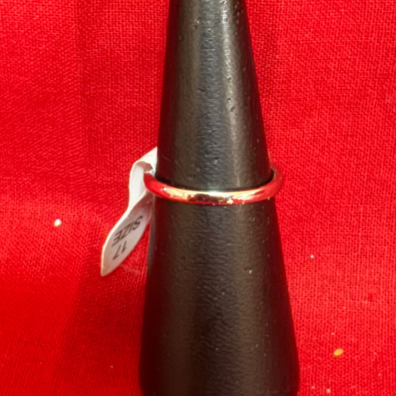 Women's Silver Tone Ring featuring a Polished Oval Shape Greenish Stone