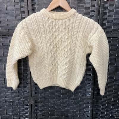 Highland Home Kids  Size 5 Wool Jumper Off White 