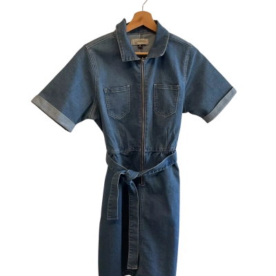 “Crossroads” Womens  Size 10 Denim Dress / Short Sleeve Dress  Blue 
