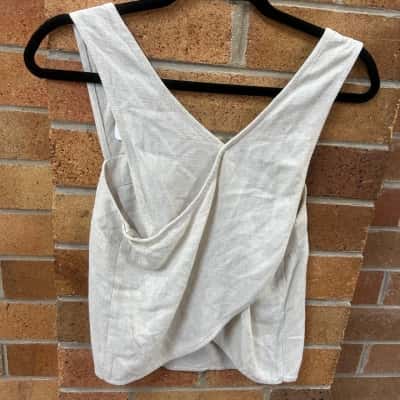  Womens  Fashion Nova Size S Beige Long Pants and Top set 