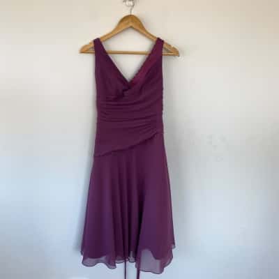 Raylia Purple Sleeveless Evening Midi Dress Size 12 