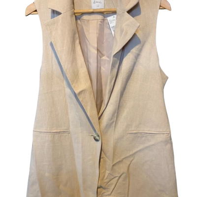  &me Sleeveless Blazer Size 12 Beige 