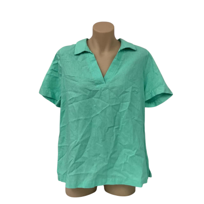 W.Lane Womens  Collared Linen Tunic Size 10 Green | Brand New | RRP $89.99