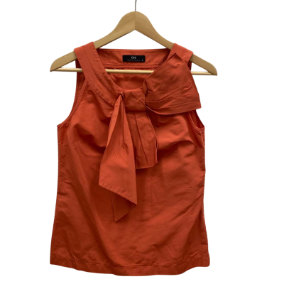 Cue Women's Size 8 Sleeveless Top Pastel Orange 