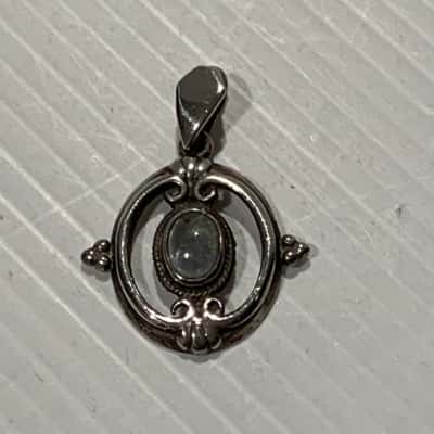 Vintage Stg Silver Moonstone Pendant 