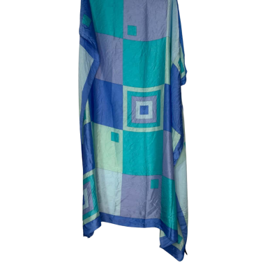 100% silk Blue / Teal printed scarf 