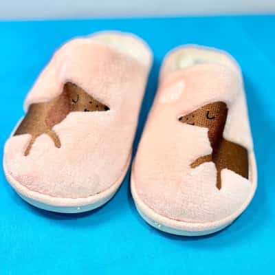 Kaiser Pink Daushund Slippers Size 7/8