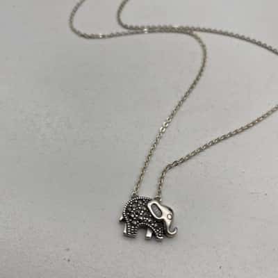 Beautiful Silver Chain with Elephant Charm (925)